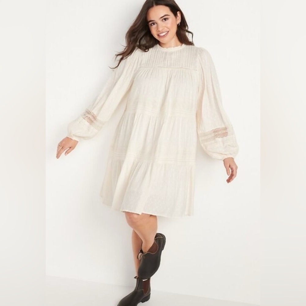 Old Navy Cottagecore Cream Dress